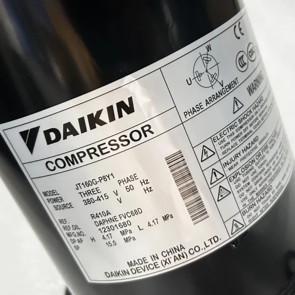 R410A 5HP Daikin scroll compressor JT160G-P8Y1 3 Phase 380-415V 50Hz New And Original In Stock - Image 6