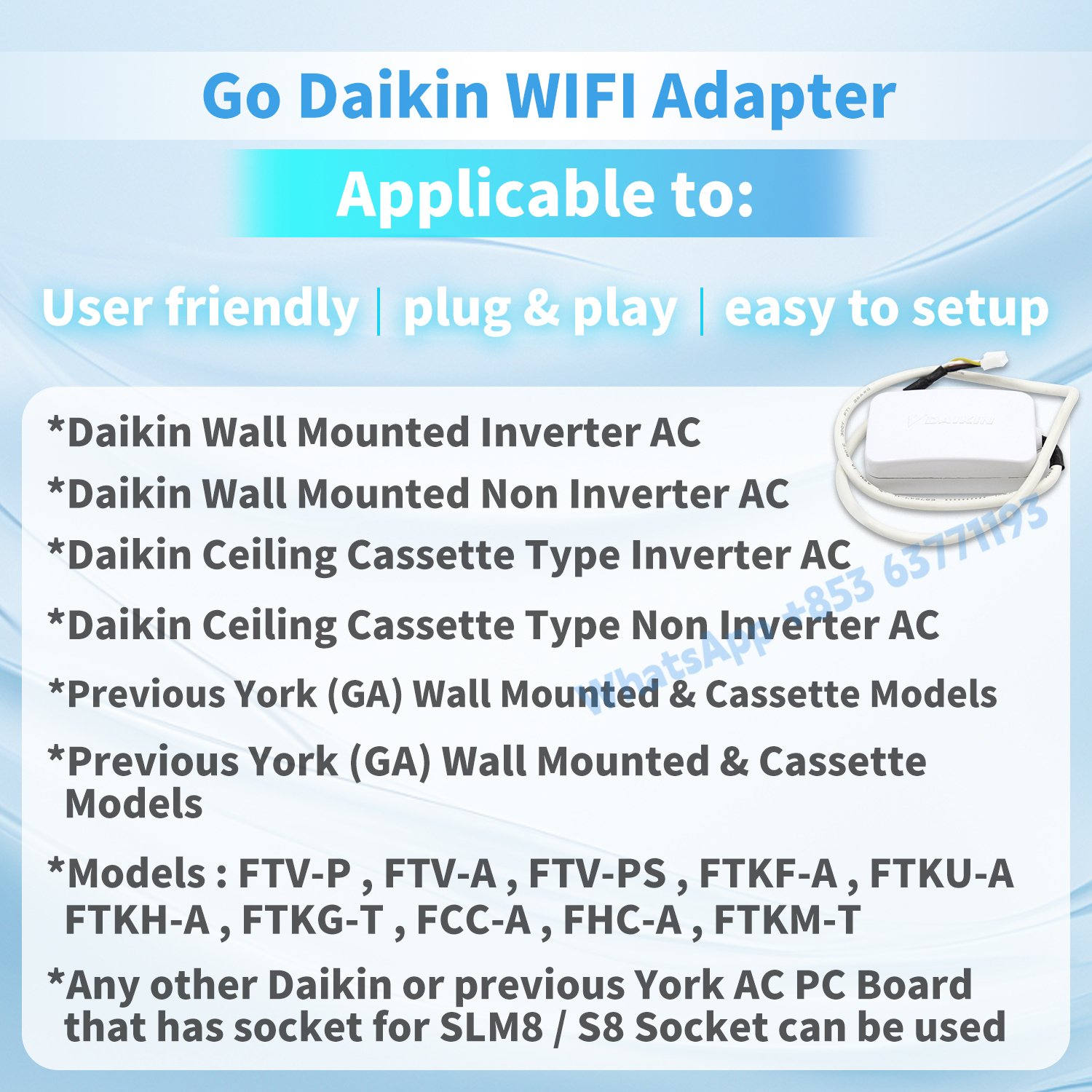 AWM61A01 for Daikin York Network Adaptor air conditioner Wifi Module Intelligent control R50084154474 Remote smart socket parts - Image 3