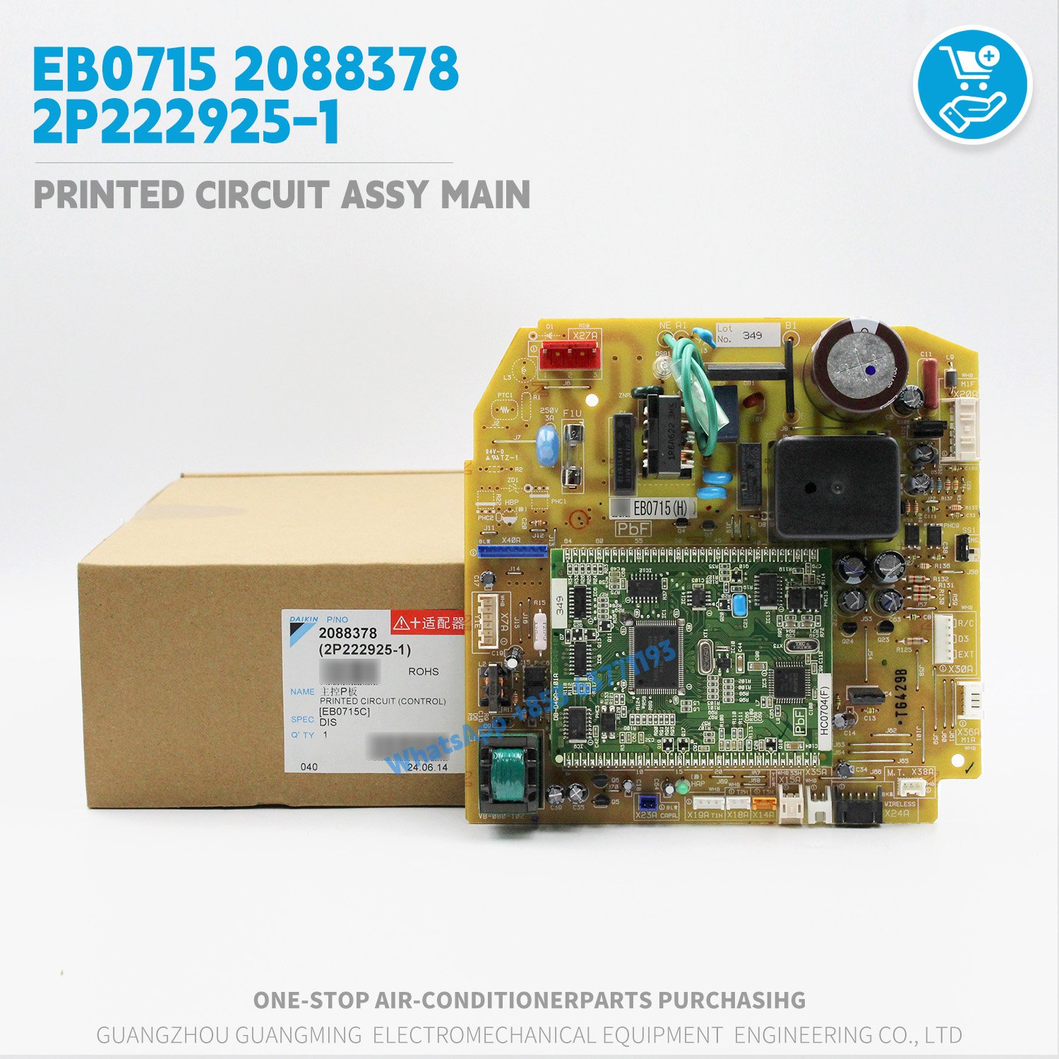 Printed Circuit Assy Main control Board EB0715 2P222925-1 2088378 2388698 for Daikin VRV Indoor unit HVAC PCB New and Original